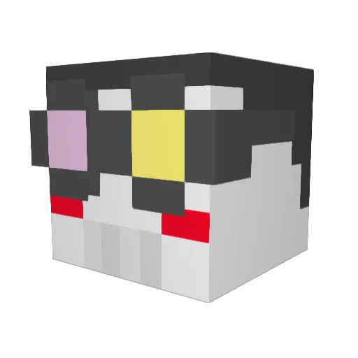 Lackinthebox Minecraft avatar head, 3D render