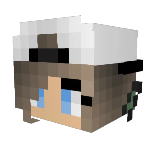 Lacravate Minecraft avatar head, 3D render