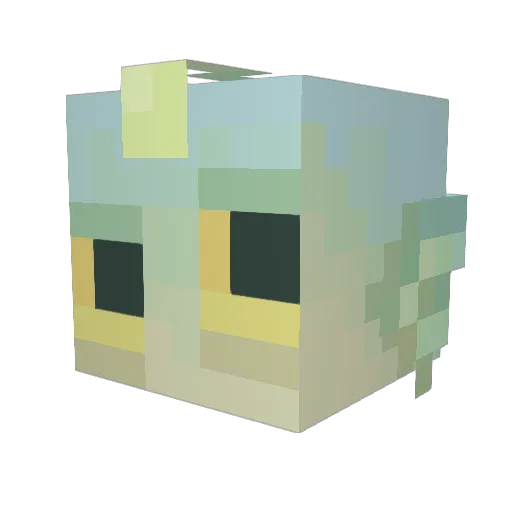 Lacryme Minecraft avatar head, 3D render