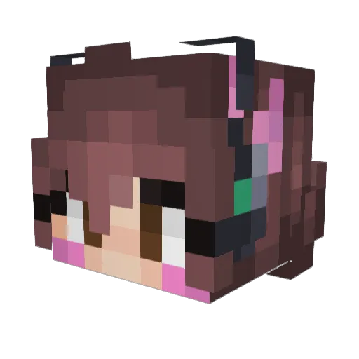 Ladelilah Minecraft avatar head, 3D render