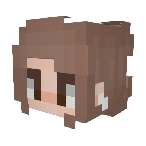 Lady851 Minecraft avatar head, 3D render