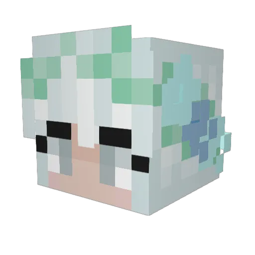 LadyAea Minecraft avatar head, 3D render