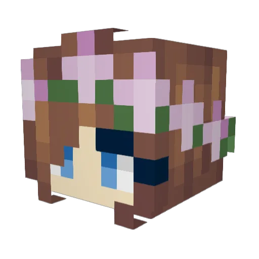 LadyAjax Minecraft avatar head, 3D render