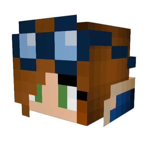 LadyAzuris Minecraft avatar head, 3D render