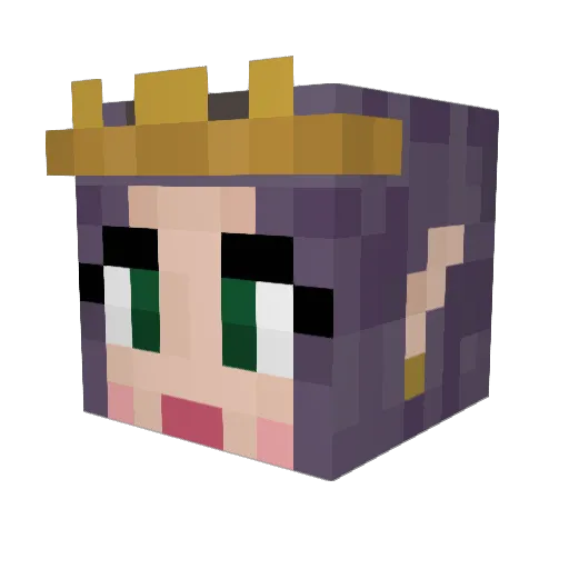 LadyBlackFox Minecraft avatar head, 3D render