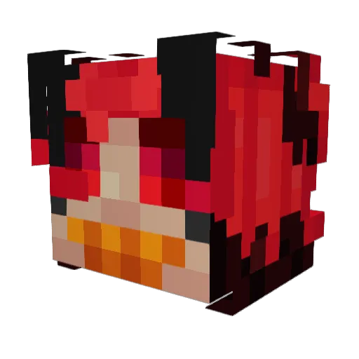LadyBows Minecraft avatar head, 3D render