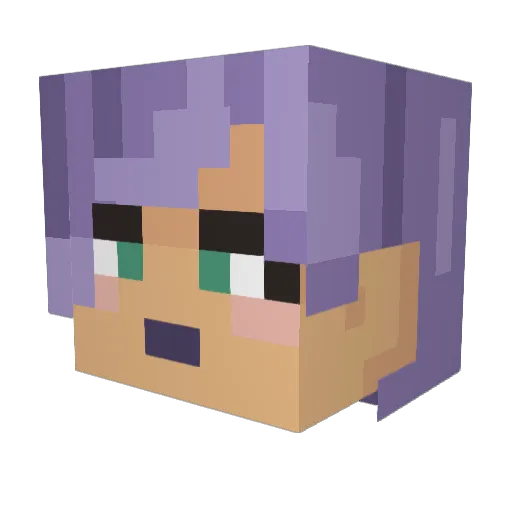 LadyCrystale Minecraft avatar head, 3D render
