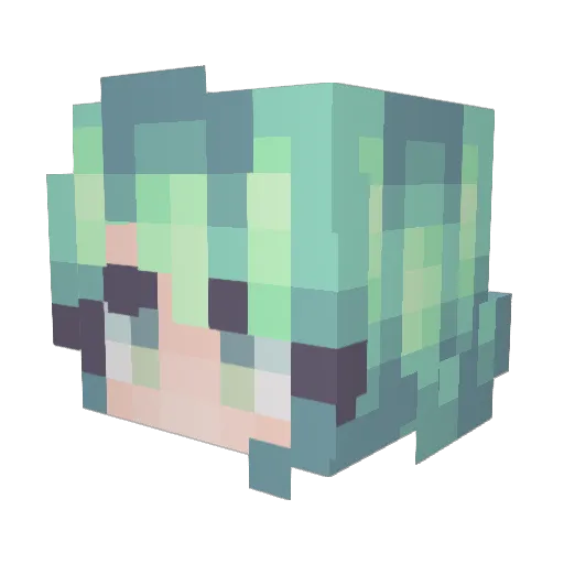 LadyDamage Minecraft avatar head, 3D render