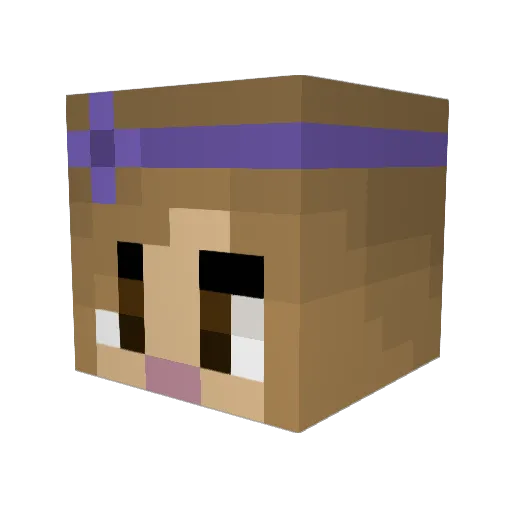 LadyDette Minecraft avatar head, 3D render