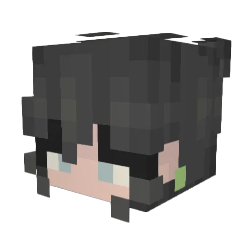 LadyDrunk Minecraft avatar head, 3D render