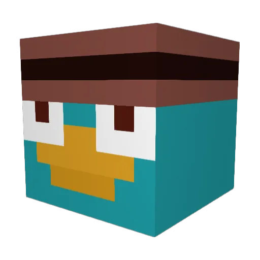 LadyDuck1 Minecraft avatar head, 3D render