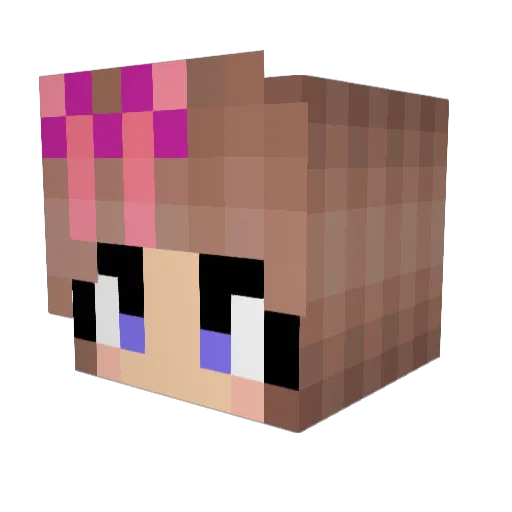 LadyEv Minecraft avatar head, 3D render