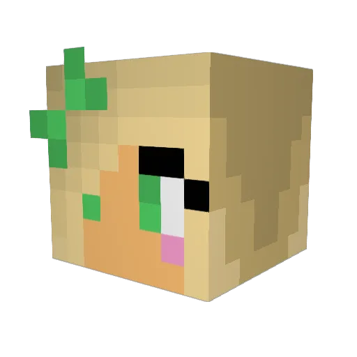 LadyEva Minecraft avatar head, 3D render