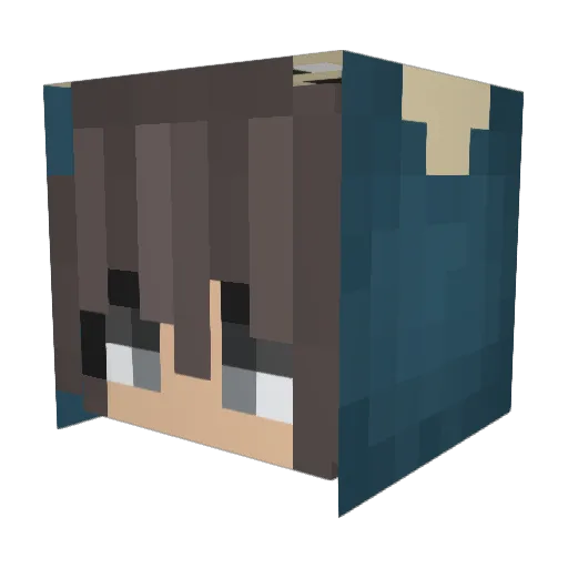 LadyFaySo Minecraft avatar head, 3D render