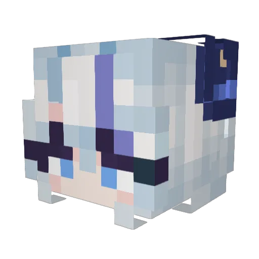 LadyFuriNya Minecraft avatar head, 3D render