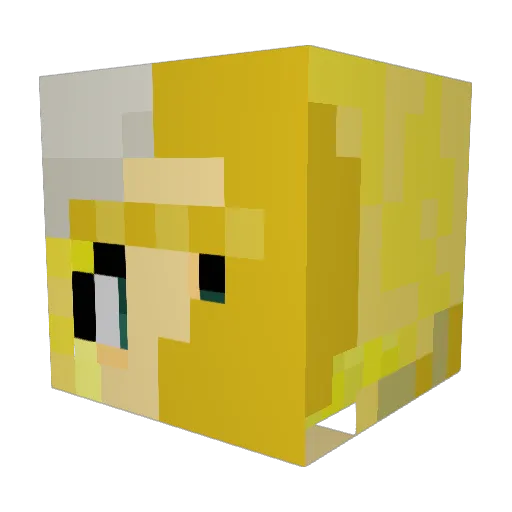 LadyGaga Minecraft avatar head, 3D render