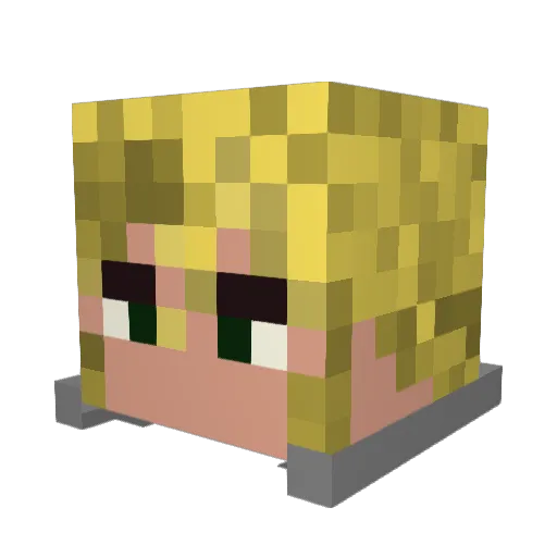 LadyHDO Minecraft avatar head, 3D render