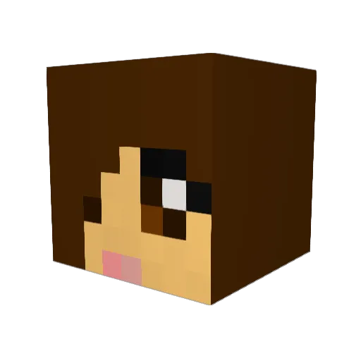 LadyHorror Minecraft avatar head, 3D render