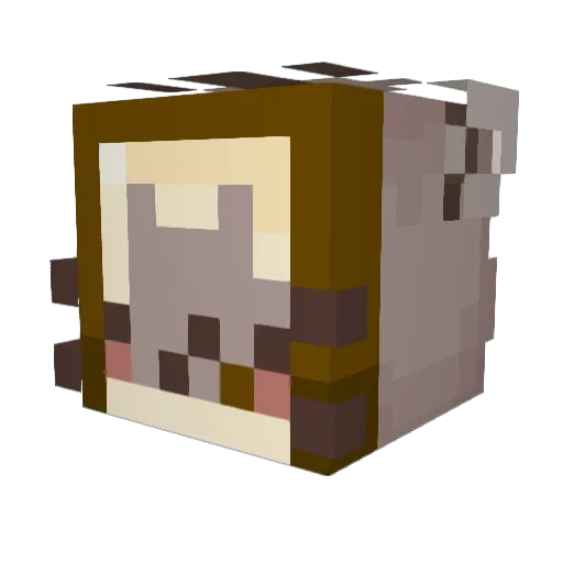 LadyInRed74 Minecraft avatar head, 3D render