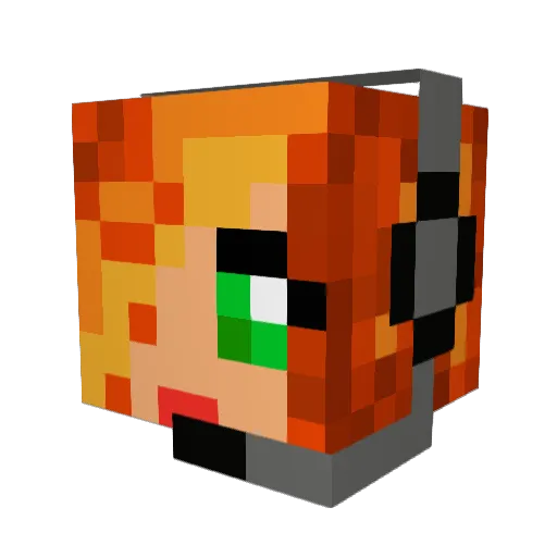 LadyKDubz Minecraft avatar head, 3D render