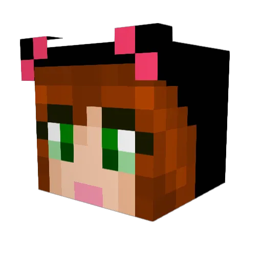 LadyKK2 Minecraft avatar head, 3D render