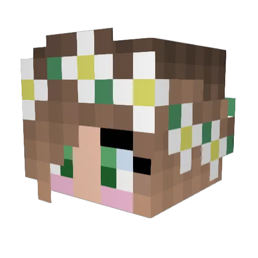 LadyKeira Minecraft avatar head, 3D render