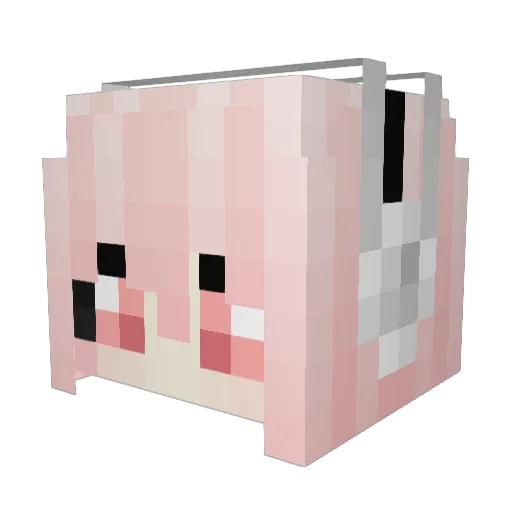 LadyKorea Minecraft avatar head, 3D render