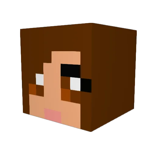 LadyLilou Minecraft avatar head, 3D render