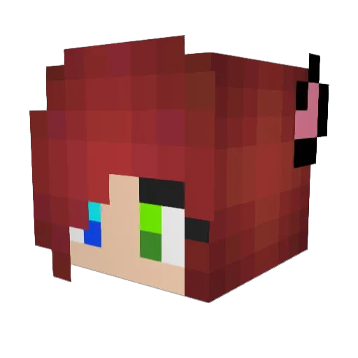 LadyLixia Minecraft avatar head, 3D render
