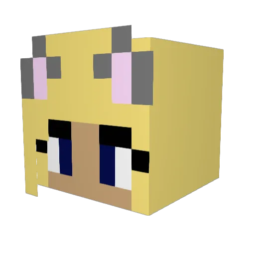 LadyLoveta Minecraft avatar head, 3D render