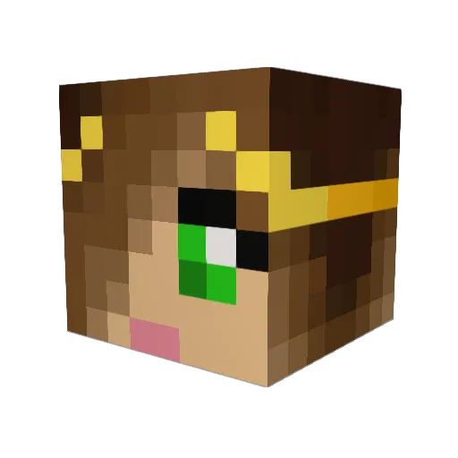 LadyLunae Minecraft avatar head, 3D render