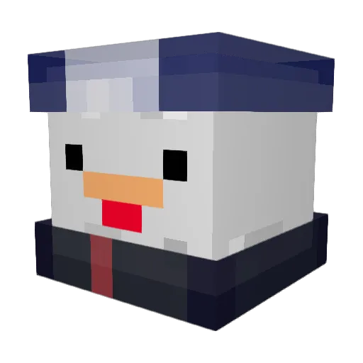 LadyM0d Minecraft avatar head, 3D render