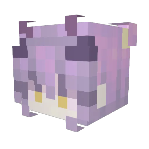 LadyMeow Minecraft avatar head, 3D render