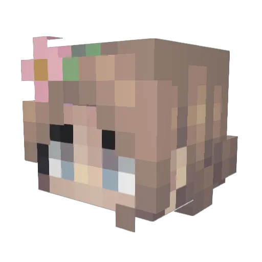 LadyMerp Minecraft avatar head, 3D render