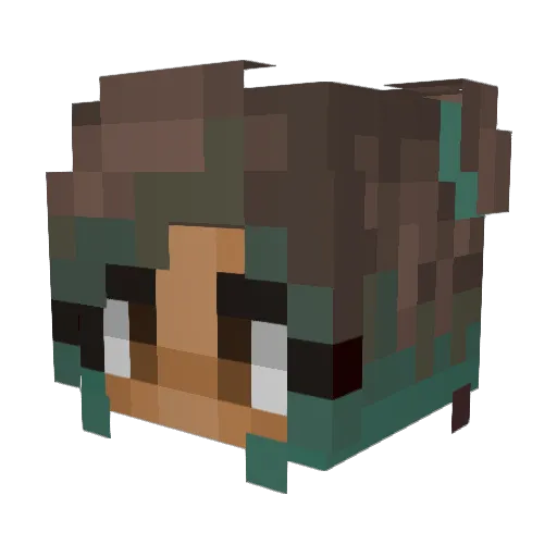LadyMetallia Minecraft avatar head, 3D render