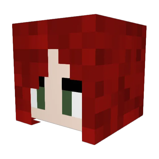 LadyMiachu Minecraft avatar head, 3D render