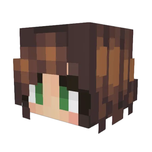 LadyMilla Minecraft avatar head, 3D render