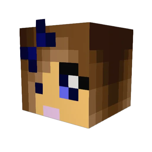 LadyMine13 Minecraft avatar head, 3D render