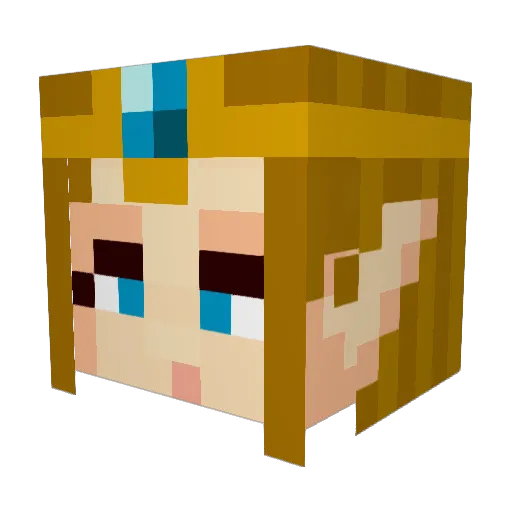 LadyMoon Minecraft avatar head, 3D render