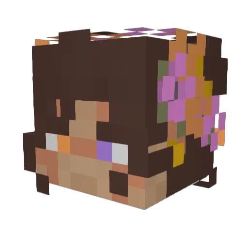 LadyNatura Minecraft avatar head, 3D render