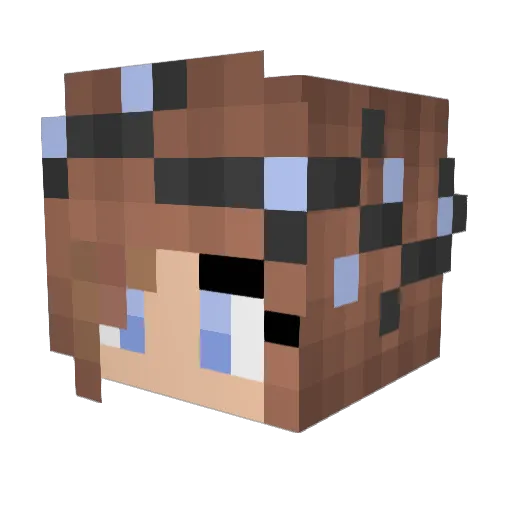 LadyNpink Minecraft avatar head, 3D render