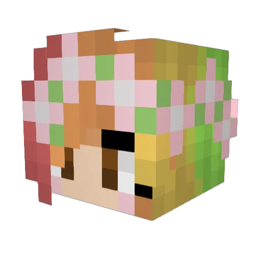 LadyRosyG Minecraft avatar head, 3D render