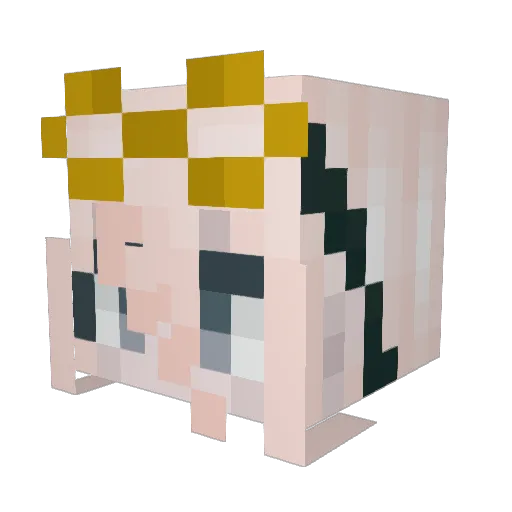LadySapphire Minecraft avatar head, 3D render
