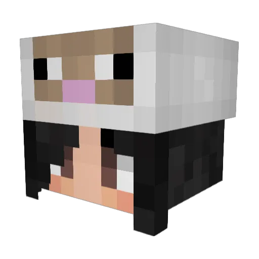 LadySheep Minecraft avatar head, 3D render