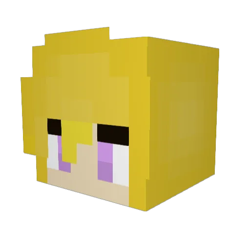 LadySnark Minecraft avatar head, 3D render