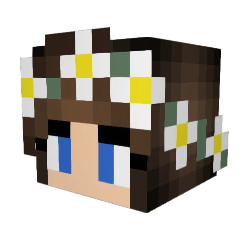 LadyTaz Minecraft avatar head, 3D render