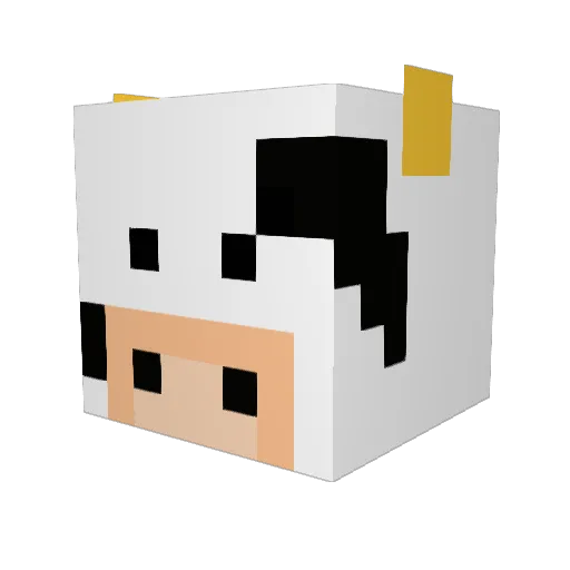 LadyVache Minecraft avatar head, 3D render