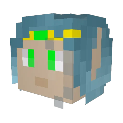 LadyVispa Minecraft avatar head, 3D render