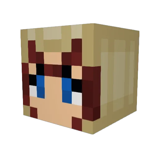 LadyZip Minecraft avatar head, 3D render