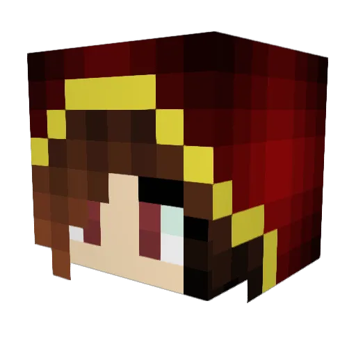 Lady_Parrot Minecraft avatar head, 3D render